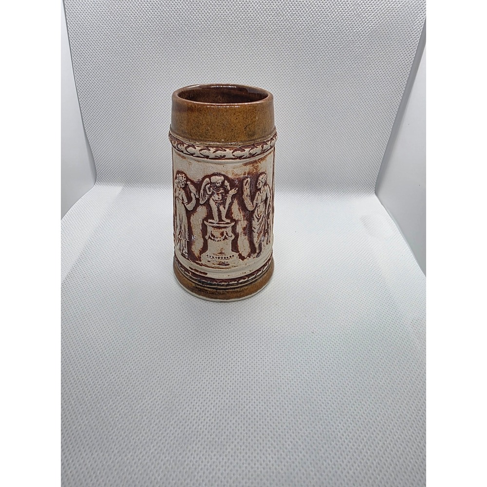 Vintage Made in Occupied Japan Ceramic Beer Stein Relief Classical Figures Mug - Picture 2 of 7